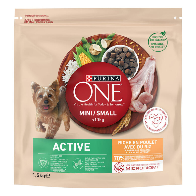 Purina One Mini Active Frango ração para cães, , large image number null